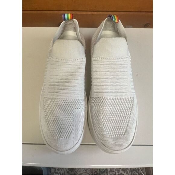 Steve Madden BEALE Sz 8.5 White  Knit Fabric Slip On Shoes - Picture 6 of 8